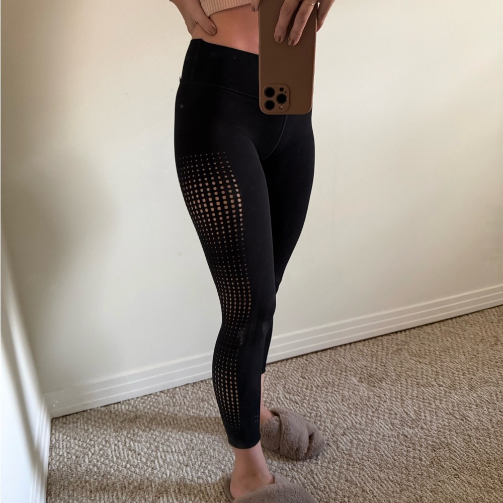 Fabletics SculptKnit Black Cutout Design Leggings